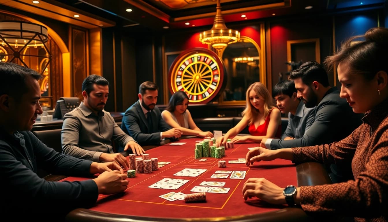 Experience the thrill of gaming at https://88aa1.org/ with vibrant poker tables and roulette wheels.