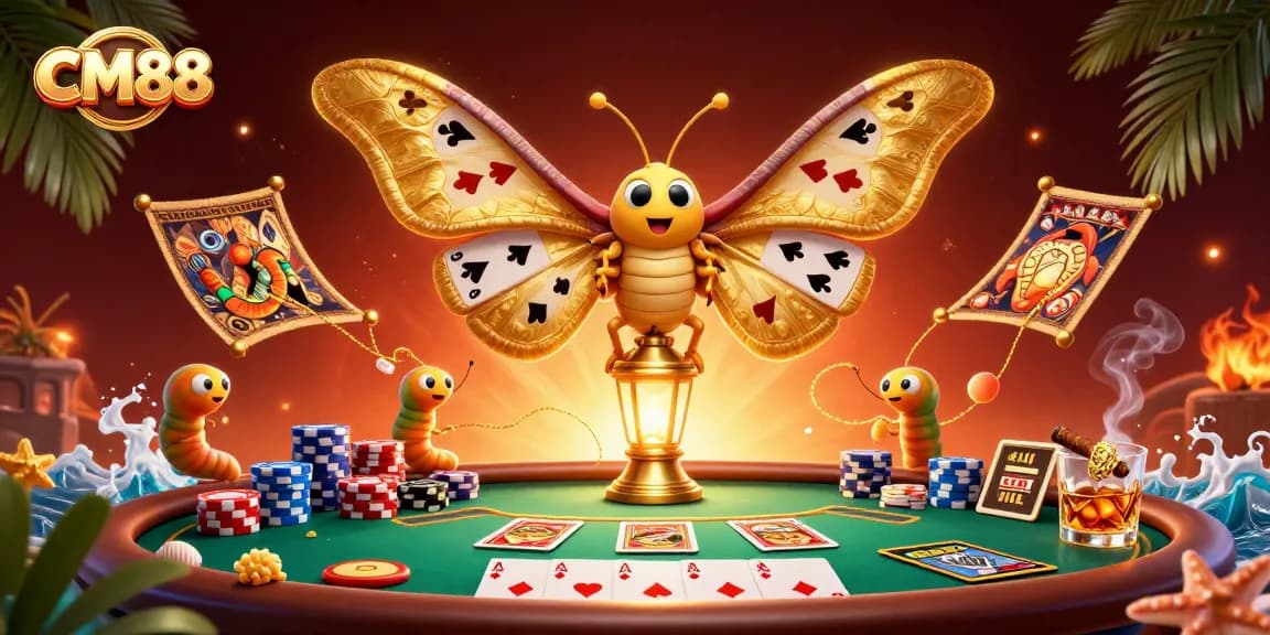 Join the excitement at CM88 with vibrant poker elements and enchanting characters.