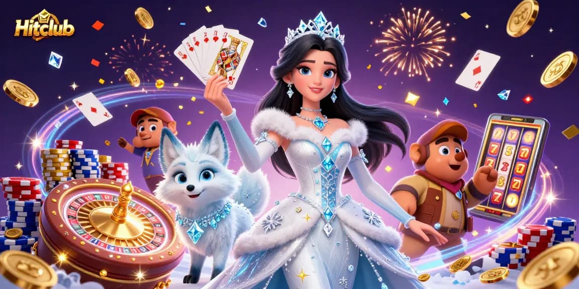 Experience thrilling gameplay at Hitclub with a dynamic casino illustration featuring stunning characters and rich visuals.