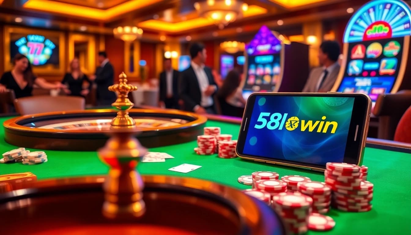 Experience thrilling gameplay at 58win, featuring exciting casino tables and vibrant slot machines.