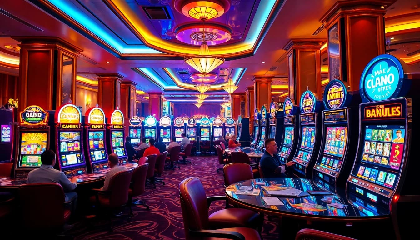 Nổ hũ 69VN - players enjoying vibrant slot machines and the thrill of winning.
