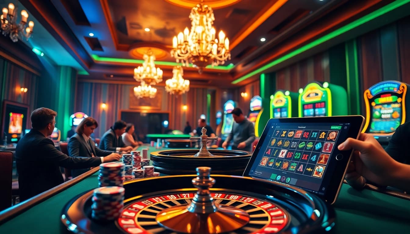 Engage in thrilling gambling at Bomwin with poker chips, roulette, and slot machines.