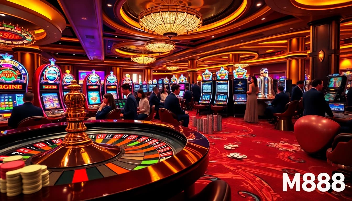 Engaging gamblers strategizing their moves in a high-stakes mm88 casino environment.