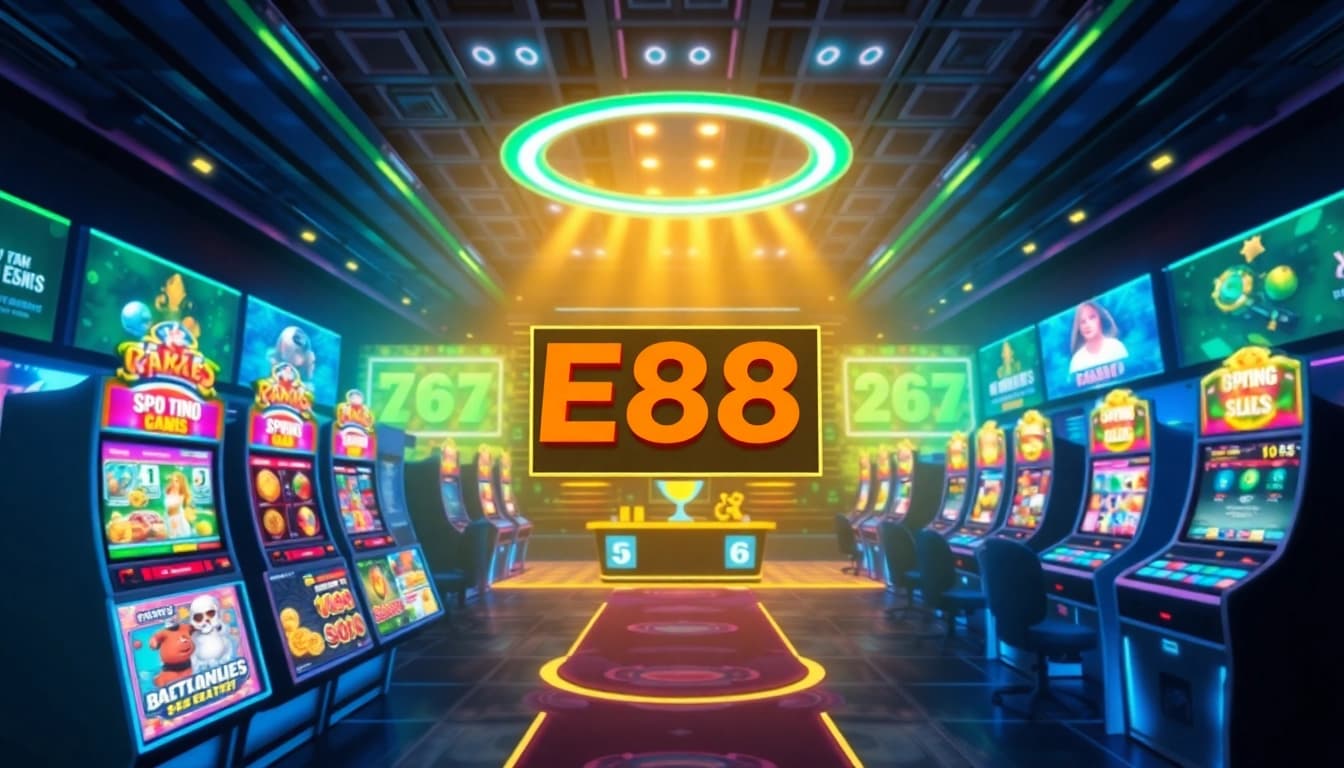 Interactive gaming interface of E88.IN showcasing vibrant casino elements and user-friendly design.