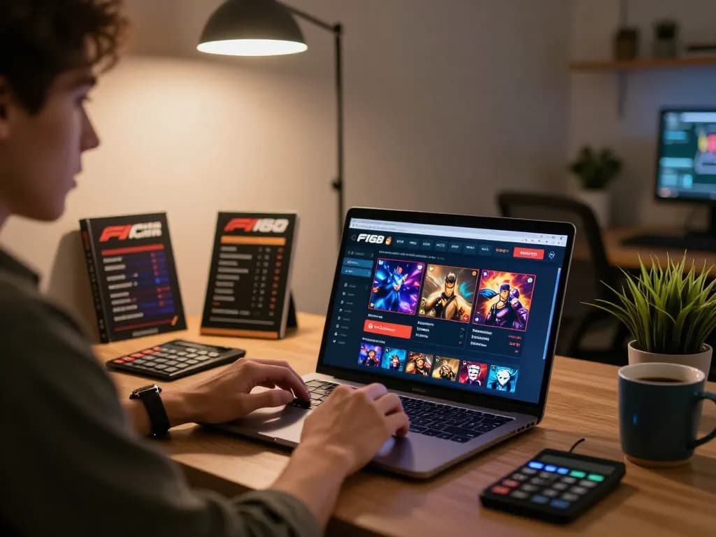 Engaging in online gambling on F168 platform, showcasing a modern home setup for responsible gaming.