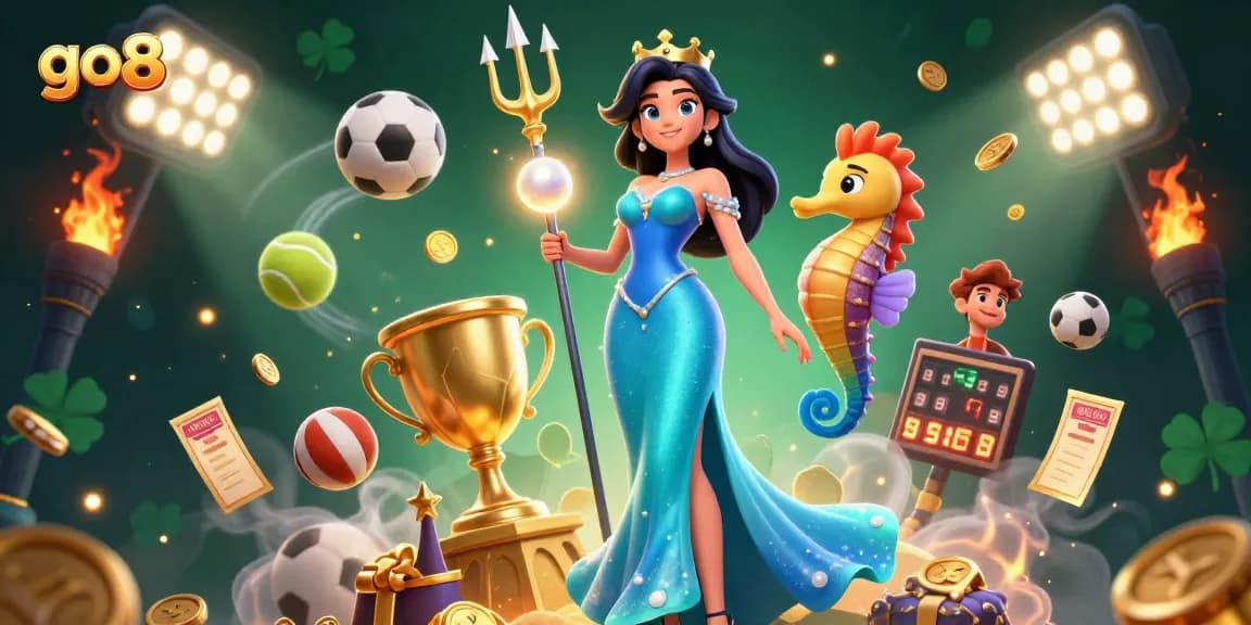 Win big at go8 with a stunning illustration of online gaming, showcasing vibrant characters and dynamic casino elements.