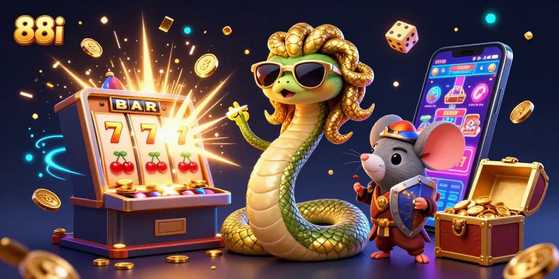 Experience thrilling jackpots with 88i's exciting gameplay, featuring vibrant characters and dynamic casino symbols.