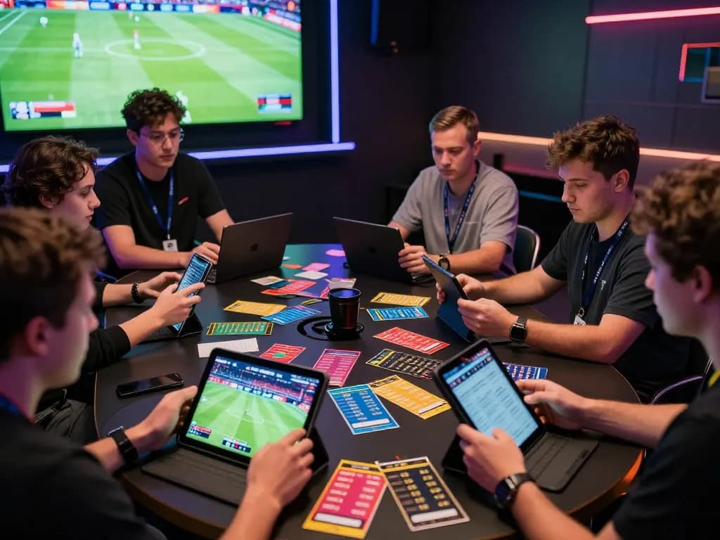 Exciting vsbet sports betting scene with players analyzing odds and live events.