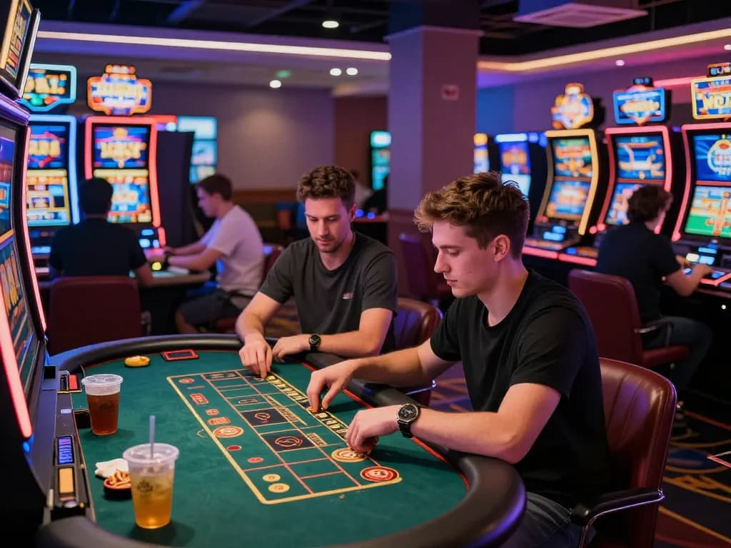 23win players enjoying an immersive casino gaming experience with vibrant visuals and a lively atmosphere.
