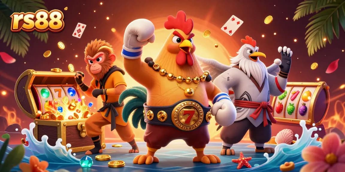 Engage with the thrilling energy of rs88 in vibrant casino atmosphere featuring unique characters and elements.