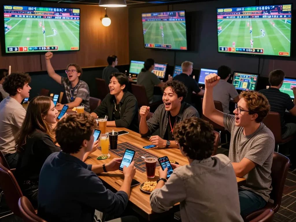 Exciting sports enthusiasts engaging in live betting at 88vvgo, showcasing dynamic interactions and real-time strategies.