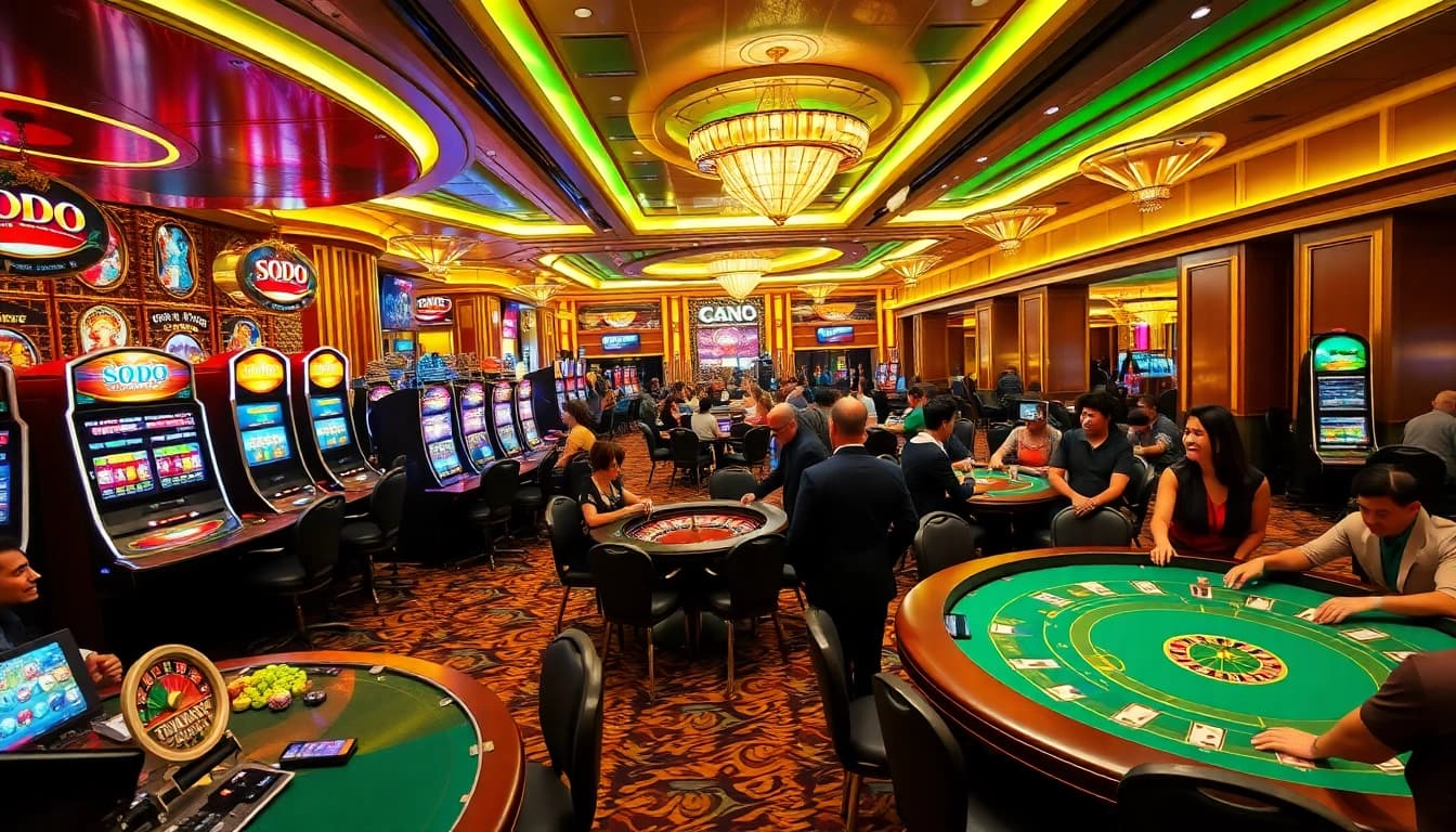 SODO CASINO offers thrilling table games with excited players enjoying high stakes.