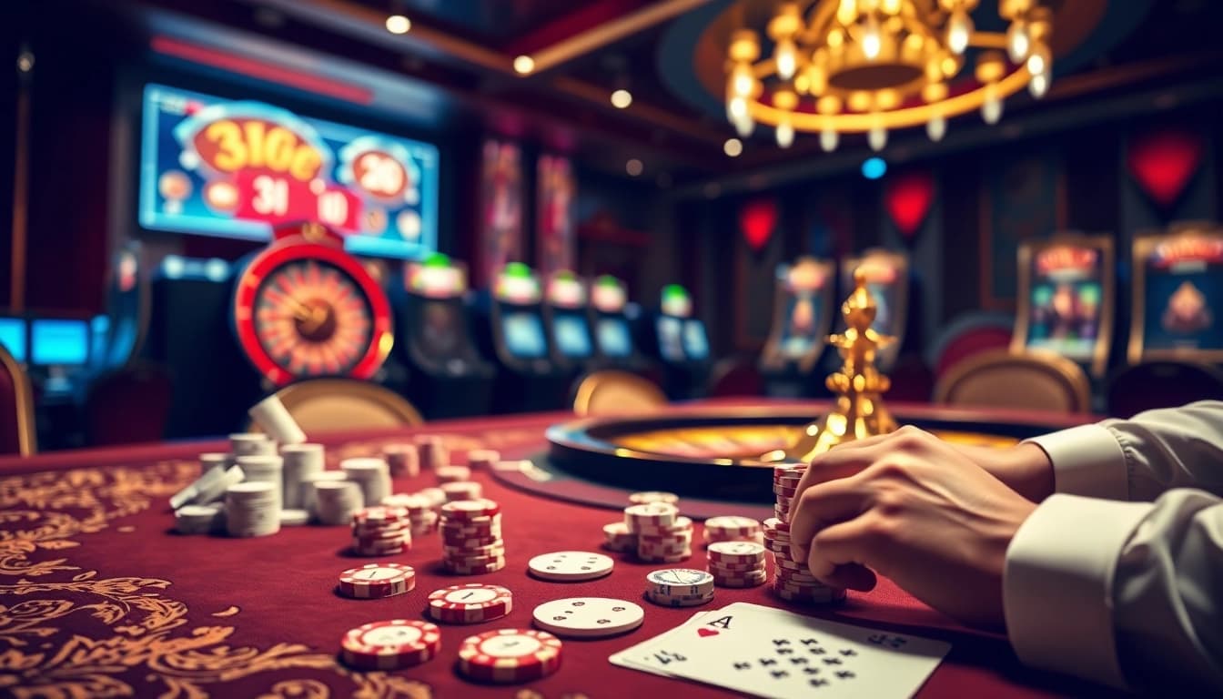 Place a bet at https://king88.vote/ showcasing an exciting casino ambiance.