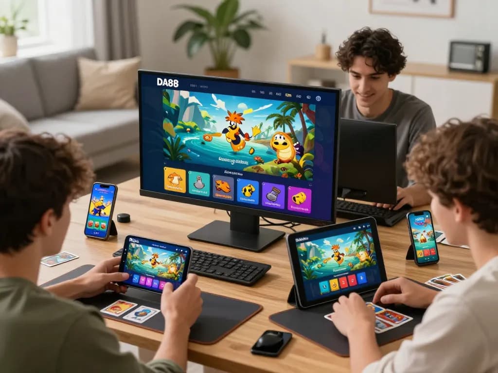 Engaging gamers exploring DA88 online platform with vibrant visuals and interactive games.