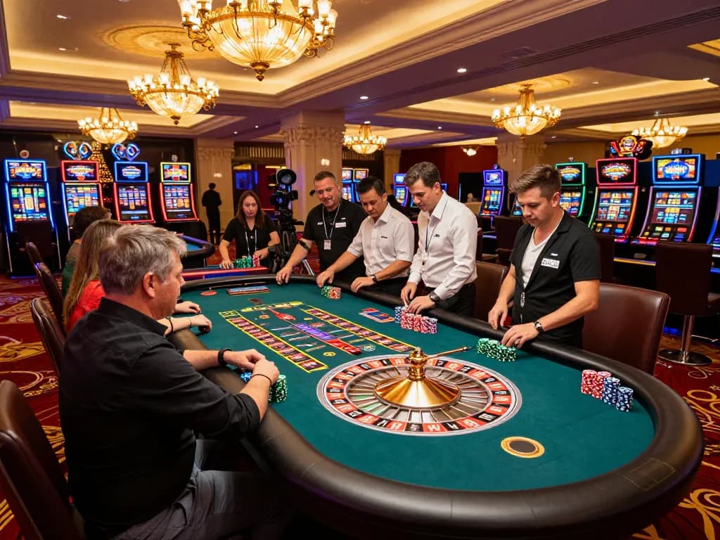 Experience thrilling roulette gameplay at FA88 casino as players place bets around the spinning wheel
