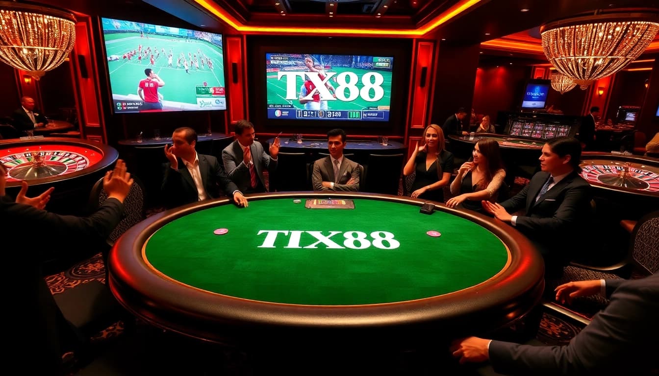 Experience the thrill of gambling at TX88's premium poker table with dynamic gameplay.