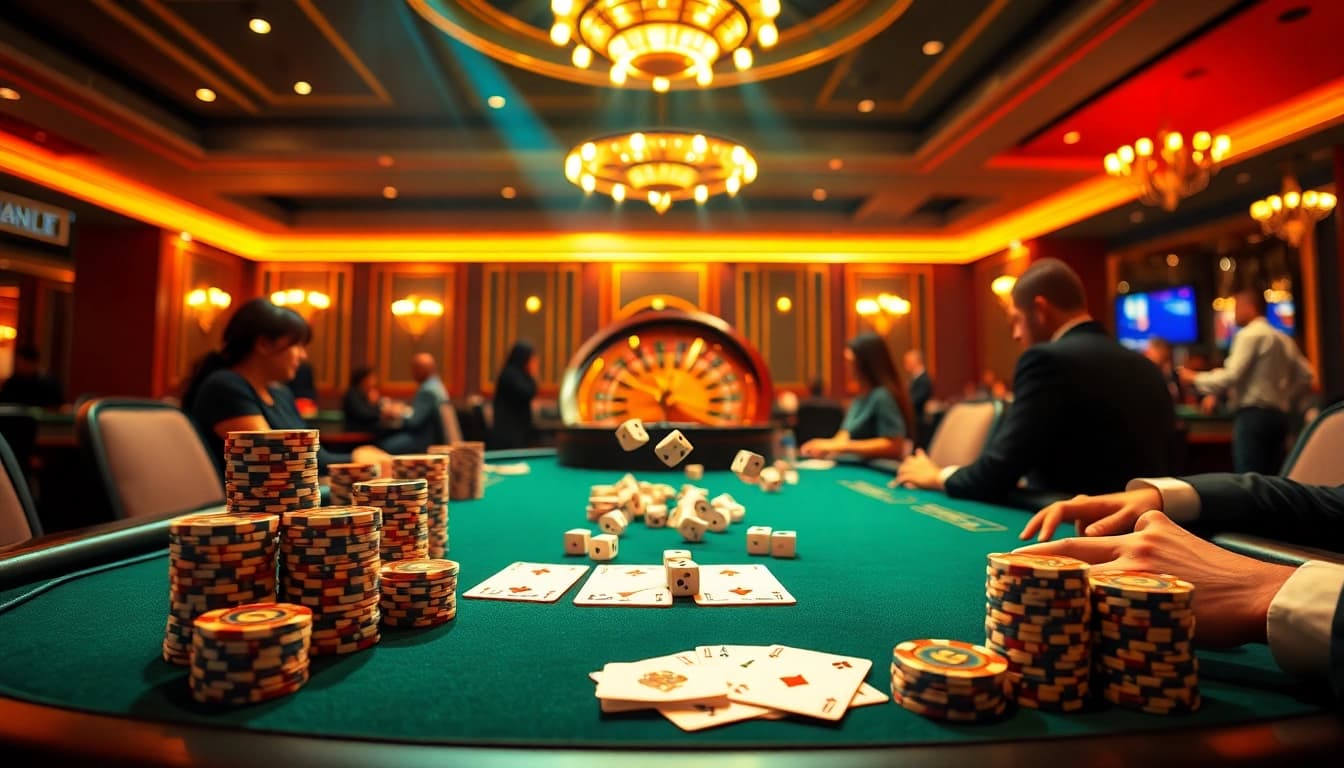 Experience high-stakes gambling strategies at HU88's luxurious casino table.