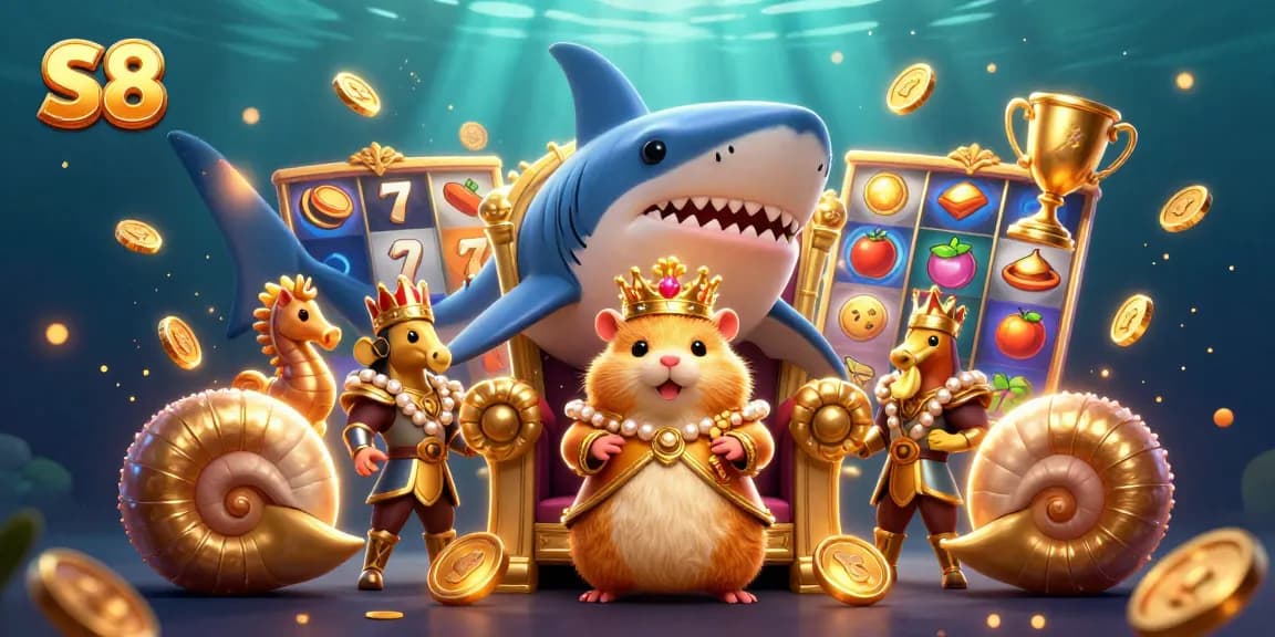 S8's thrilling game experience captured in a vibrant 3D illustration showcasing a slot game adventure.