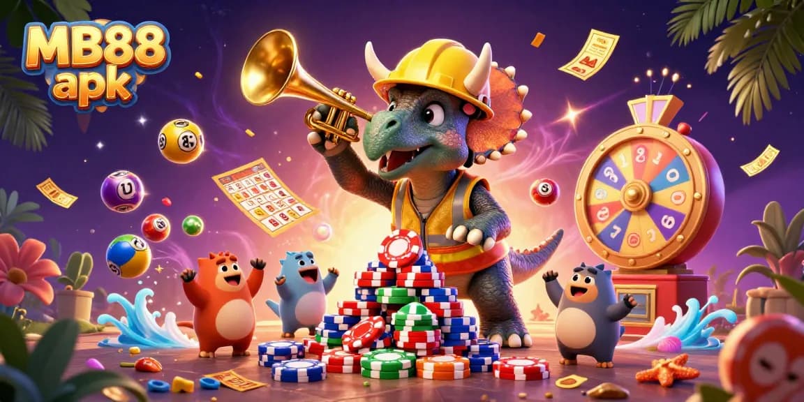 Experience thrilling gameplay with MB88 apk through vibrant casino elements and dynamic 3D characters.