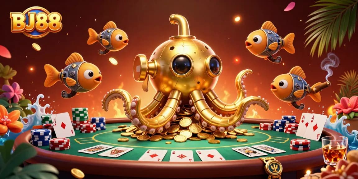 Engage with BJ88's immersive online casino experience featuring dynamic poker elements.
