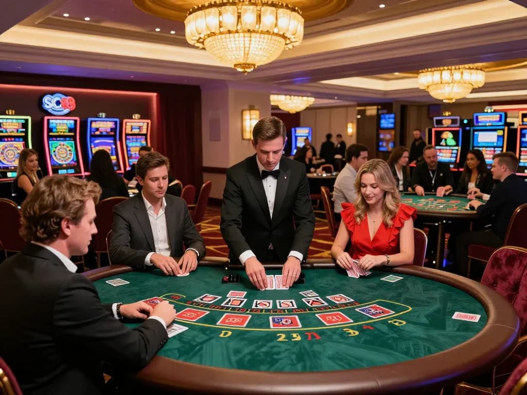 Experience SC88 live casino gameplay with an elegant dealer at a Baccarat table