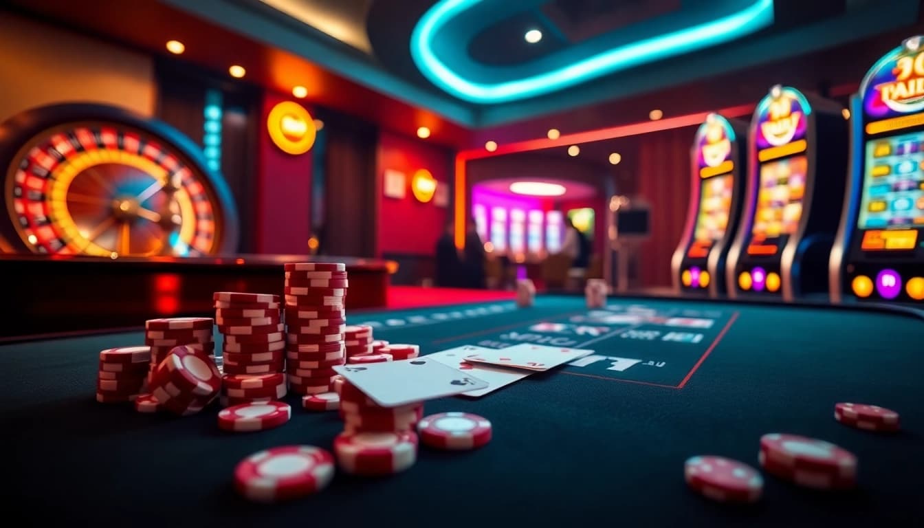Players strategizing their bets at the vibrant 65A casino tables, engaging with immersive gaming experiences.