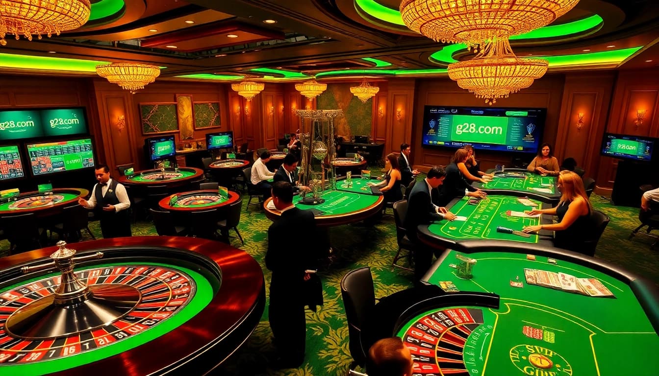 Experience the excitement at g28.com with vibrant casino tables and high-stakes action.