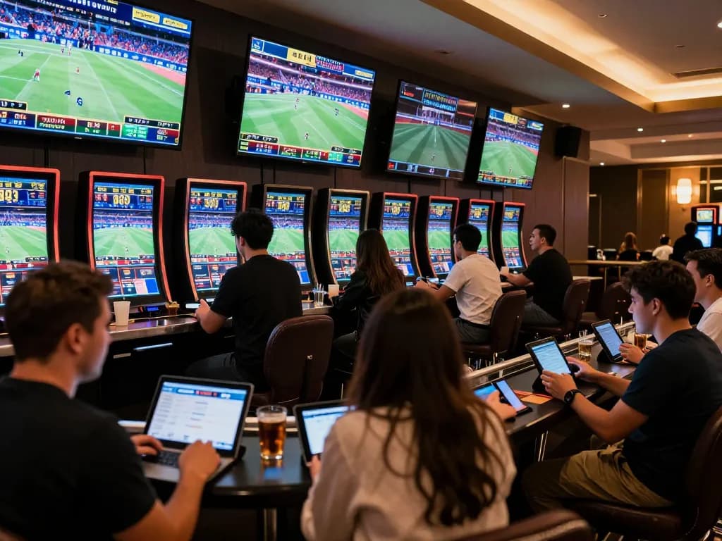 Betting on C180 Mercedes event at a luxury sports lounge with engaging atmosphere