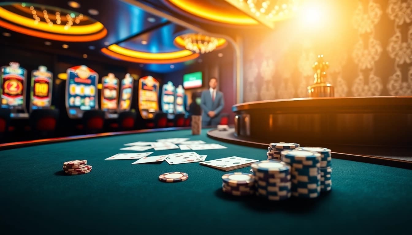 Engage in thrilling gambling action at https://mm88.moe/ with vibrant casino tables and elegant slot machines.