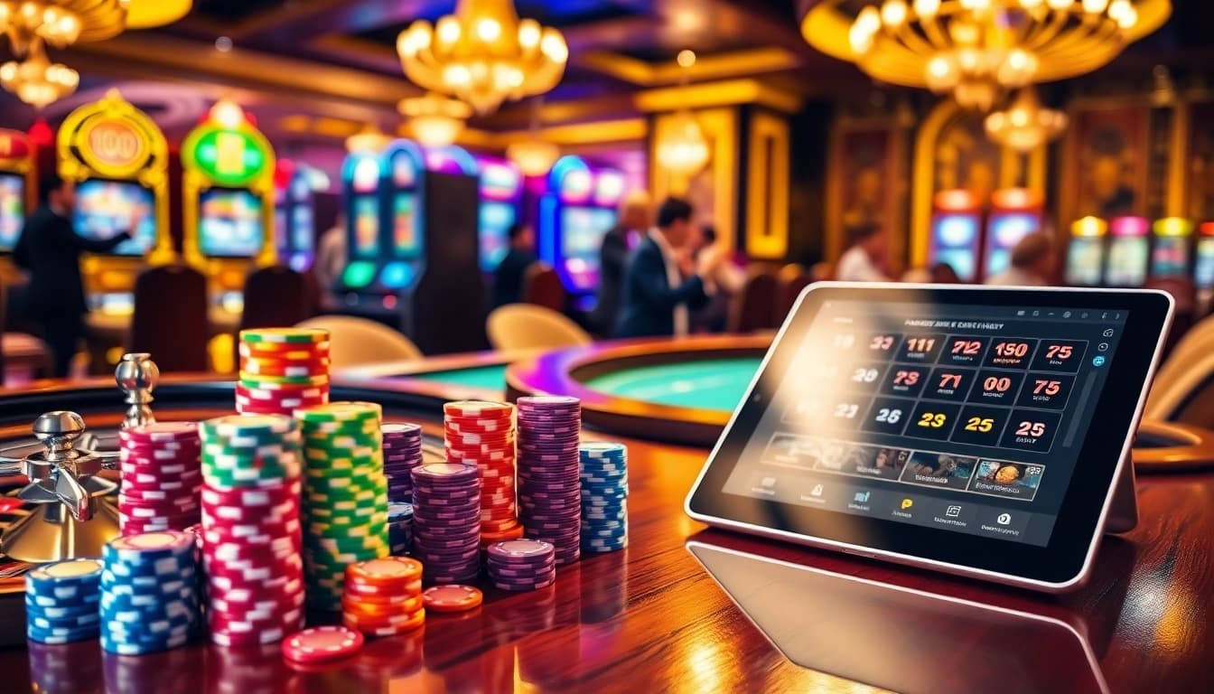 Engage with thrilling poker action at https://dabet.codes/ featuring colorful chips and a lively roulette wheel.