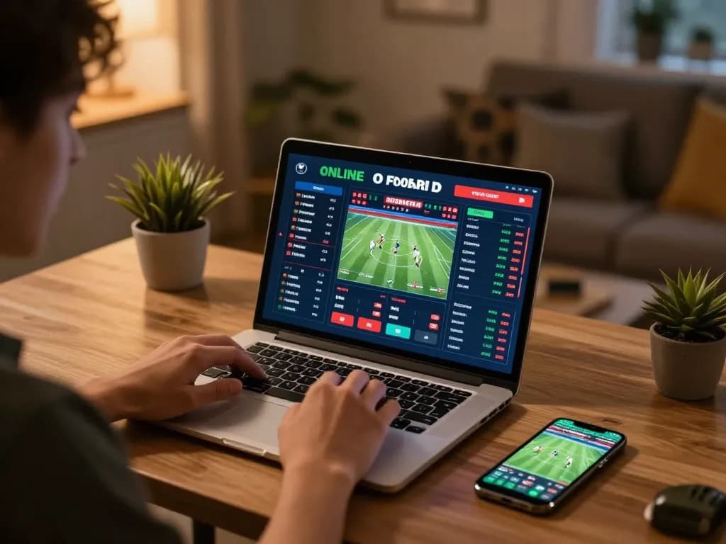 Engaging online sports betting experience with Fabet on display in a cozy home setup.