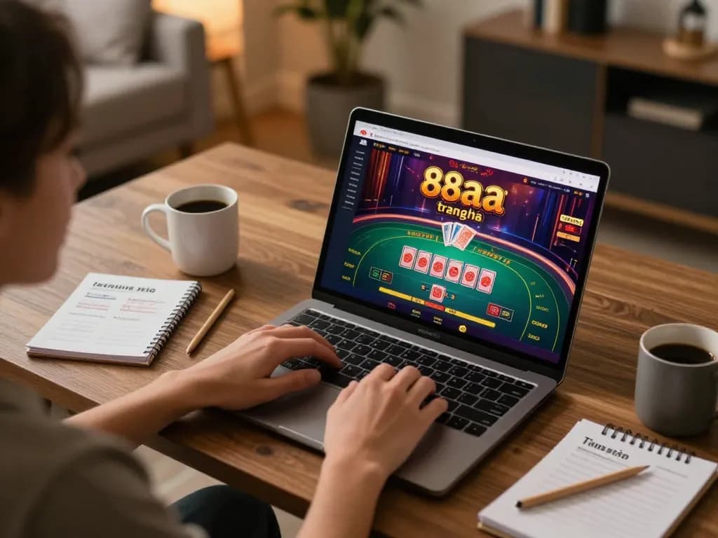 Engaging with live dealer games on the 88aa trang chủ online casino interface, showcasing strategic gameplay focus.