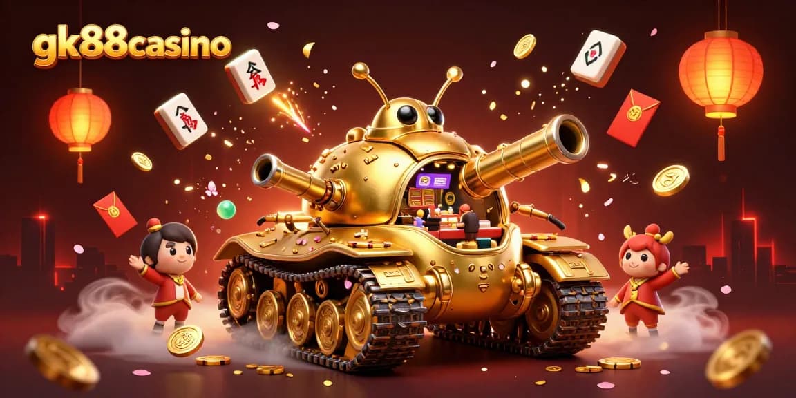 Experience the excitement of gk88casino with a dynamic 3D cartoon casino scene full of action.