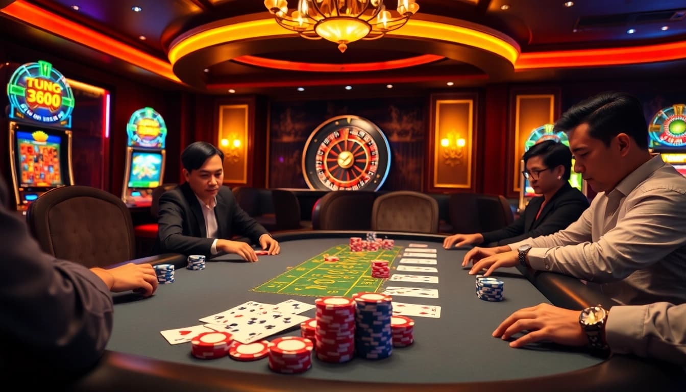 Engage with tg88's high-stakes poker gameplay featuring colorful chips and cards.