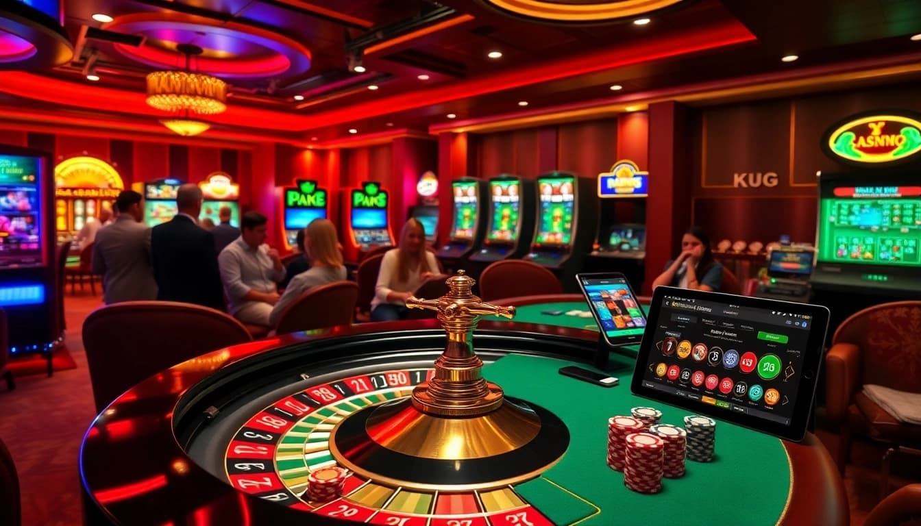 KJC players engaging in an exciting gaming experience at a luxurious casino table.