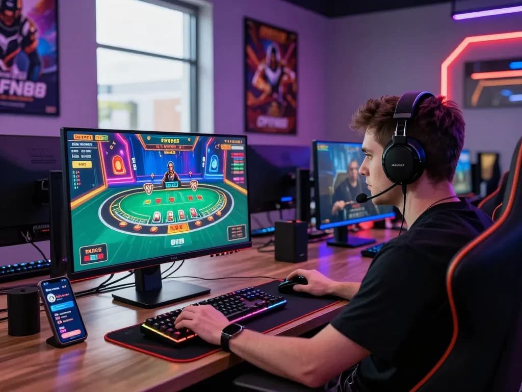 Engaging online gaming scene featuring a vibrant gaming setup at https://open88.supply/, showcasing immersive live casino action.