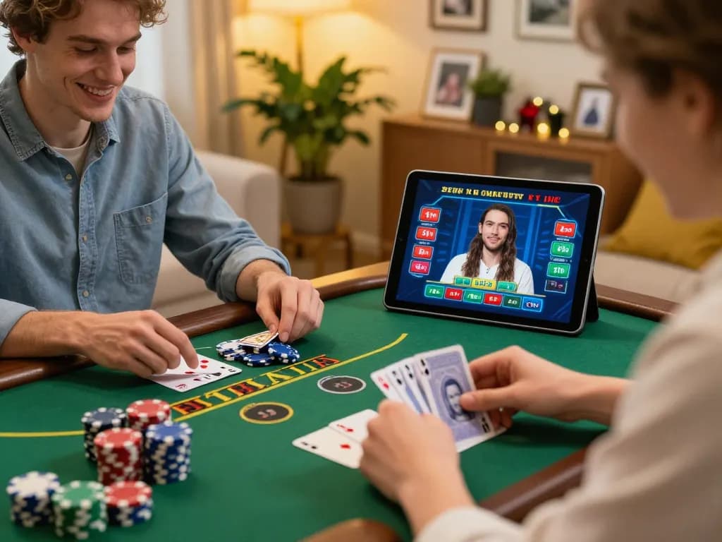 Engaging in live dealer blackjack game at https://lucky88.sbs/ enjoying responsible gambling at home.