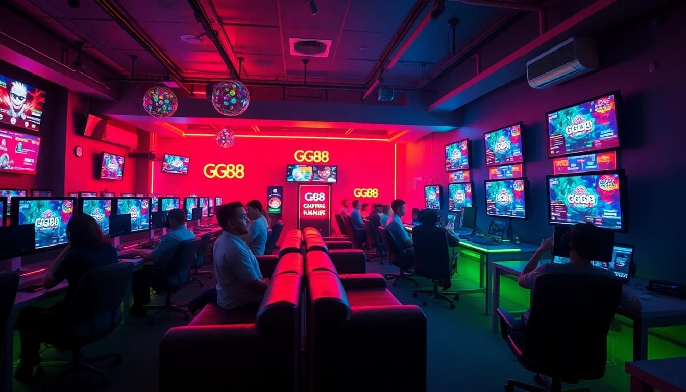 Exciting gaming scene at GG88 online platform with players enjoying diverse games.