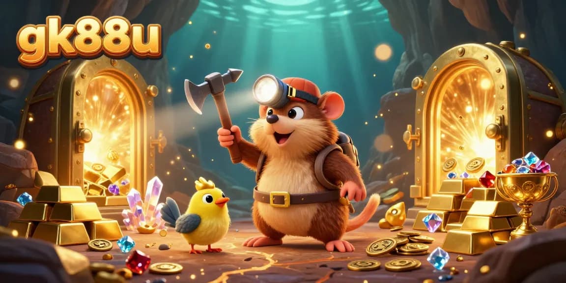 Experience thrilling gaming adventures with gk88u - a vibrant treasure hunt in a rich casino atmosphere.