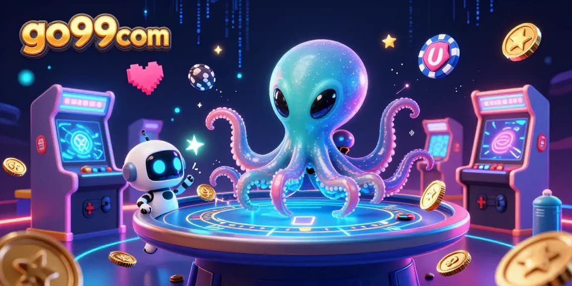 Experience thrilling poker action with go99com’s vibrant alien casino scene featuring colorful elements.