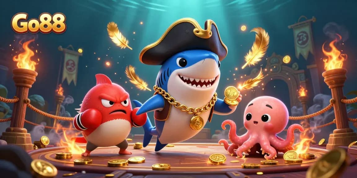 Engage with Go88's thrilling casino scene featuring vibrant characters and dynamic gaming elements.