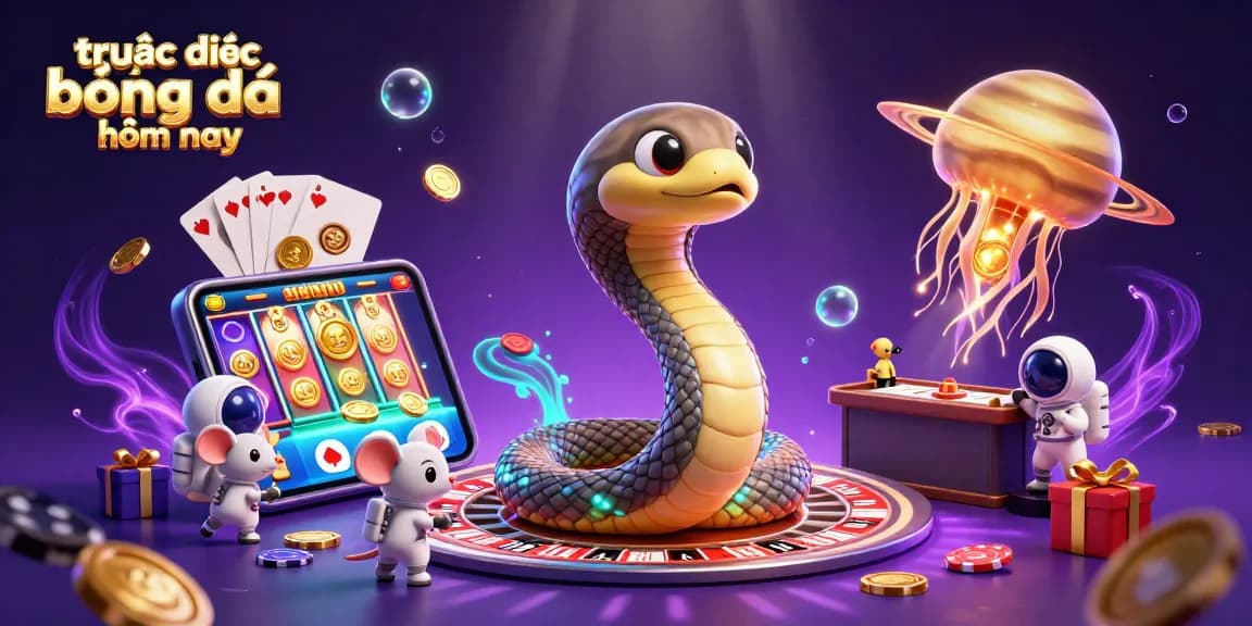 Experience trực tiếp bóng đá hôm nay with exciting bets amidst vibrant gaming elements in a 3D illustration.
