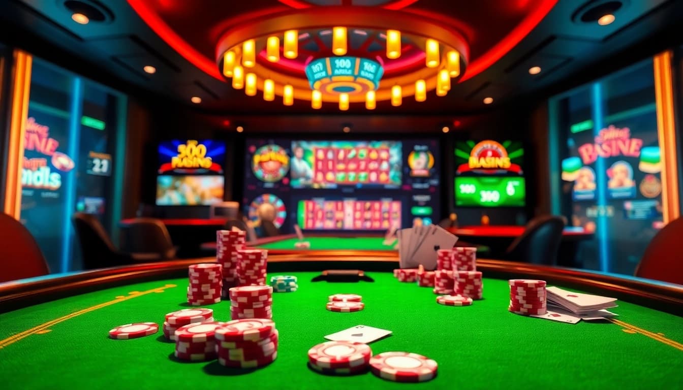 Experience thrilling gaming at https://win678.ac/ with casino tables, vibrant poker chips, and immersive online interfaces.