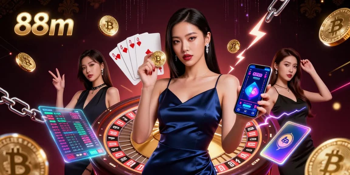 Engage with the excitement of 88m casino gaming featuring stunning visuals of a confident player.