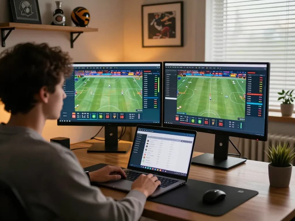 Tỷ lệ kèo nhà cái hôm nay displayed on a professional online betting setup, emphasizing strategic sports wagering.