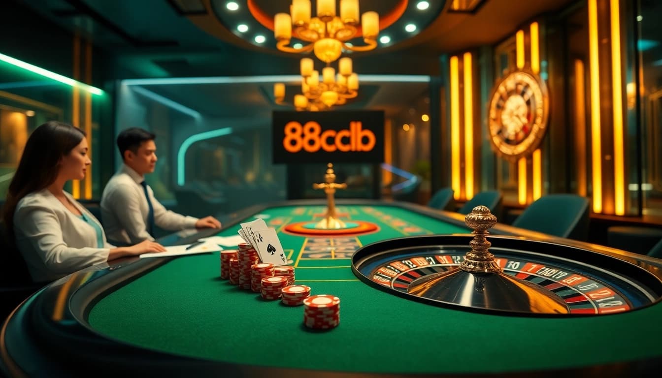 Engage with thrilling online gambling at 88clb featuring vibrant casino tables and professional dealers.