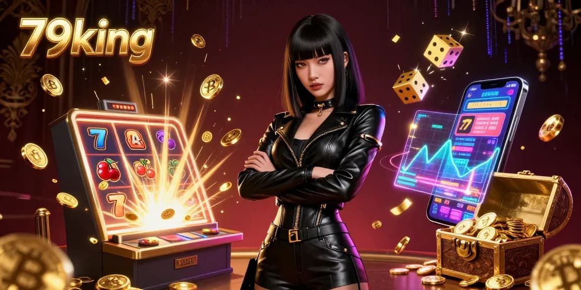 Engage with 79king's vibrant casino experience featuring dynamic slot games, golden coins, and immersive visuals.