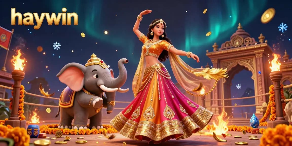 Experience the thrill of gaming at haywin with lively Bollywood-inspired characters and vibrant casino elements.