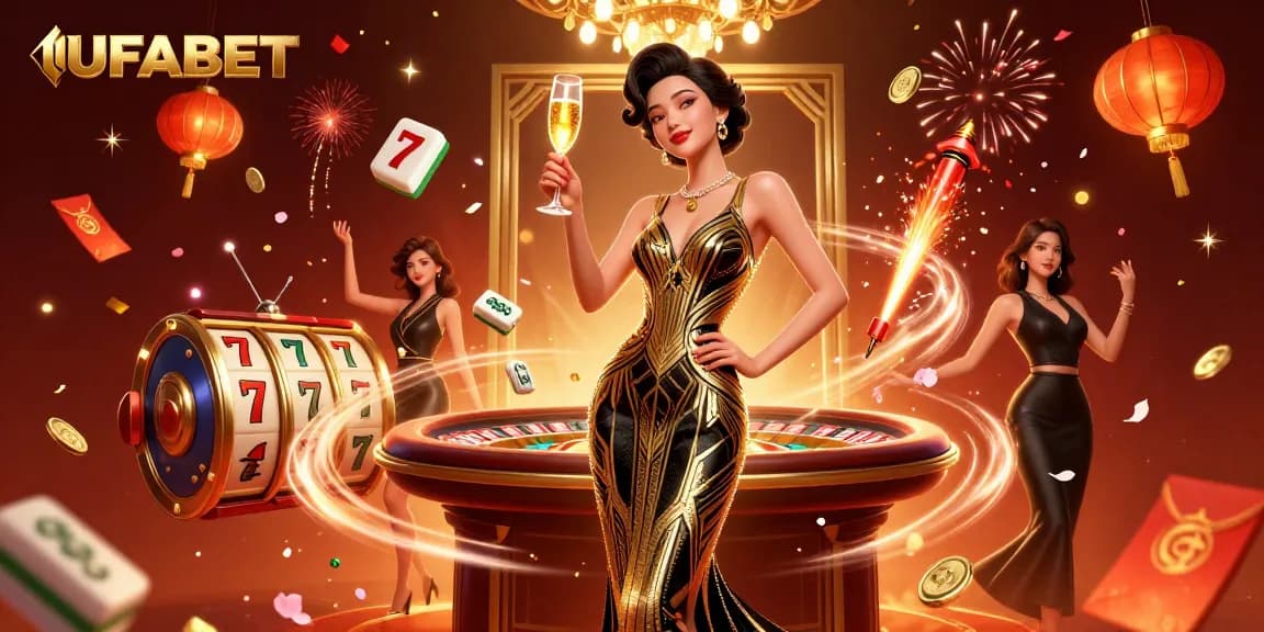 Experience the excitement of UFABET's dynamic online gambling with engaging slot games and vibrant celebration.