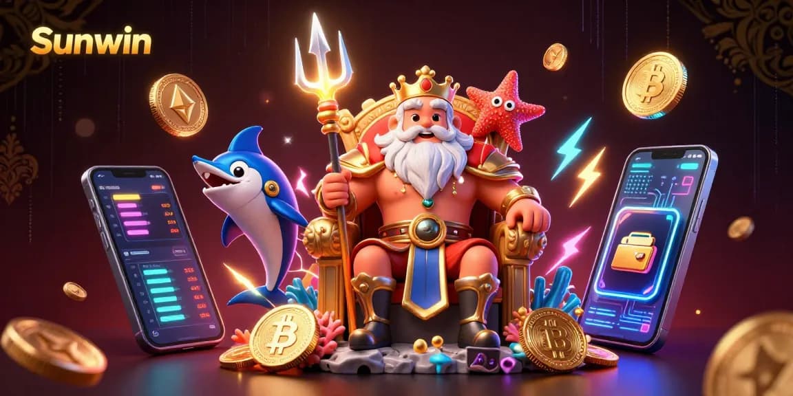 Engage in thrilling gameplay with Sunwin featuring sea king Neptune and cryptocurrency elements.